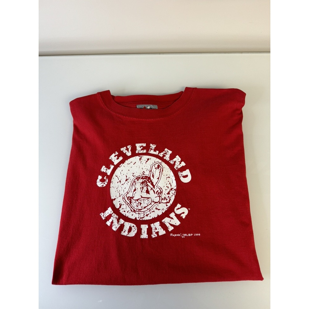1999 Majestic MLB Cleveland Indians T-Shirt Size XL